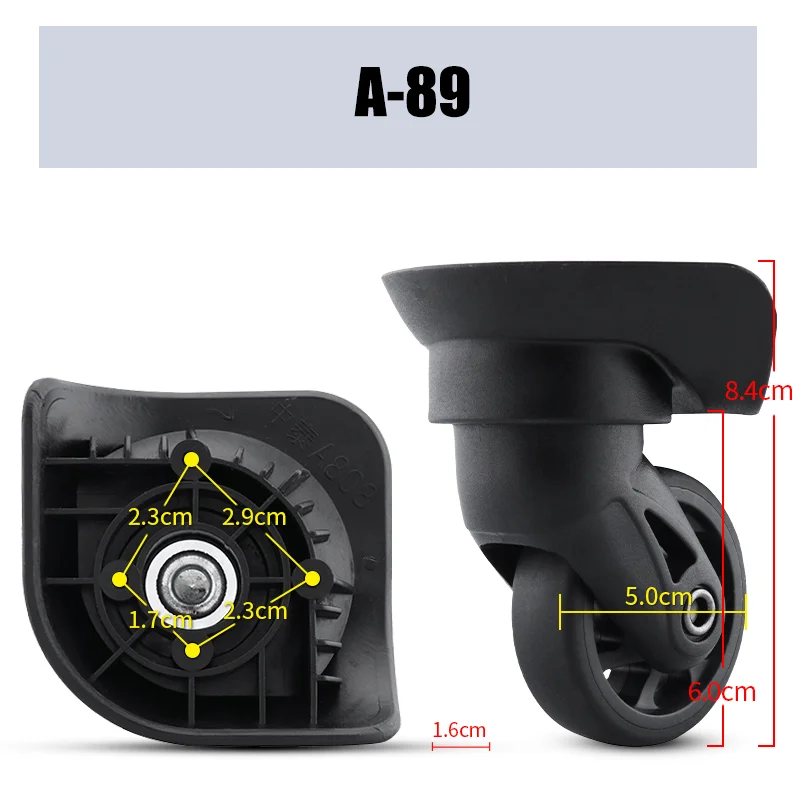 Suitable For Hongri A-89 Universal Wheel Replacement Suitcase Smooth Silent Shock Absorbing Wheel Accessories Wheels Casters