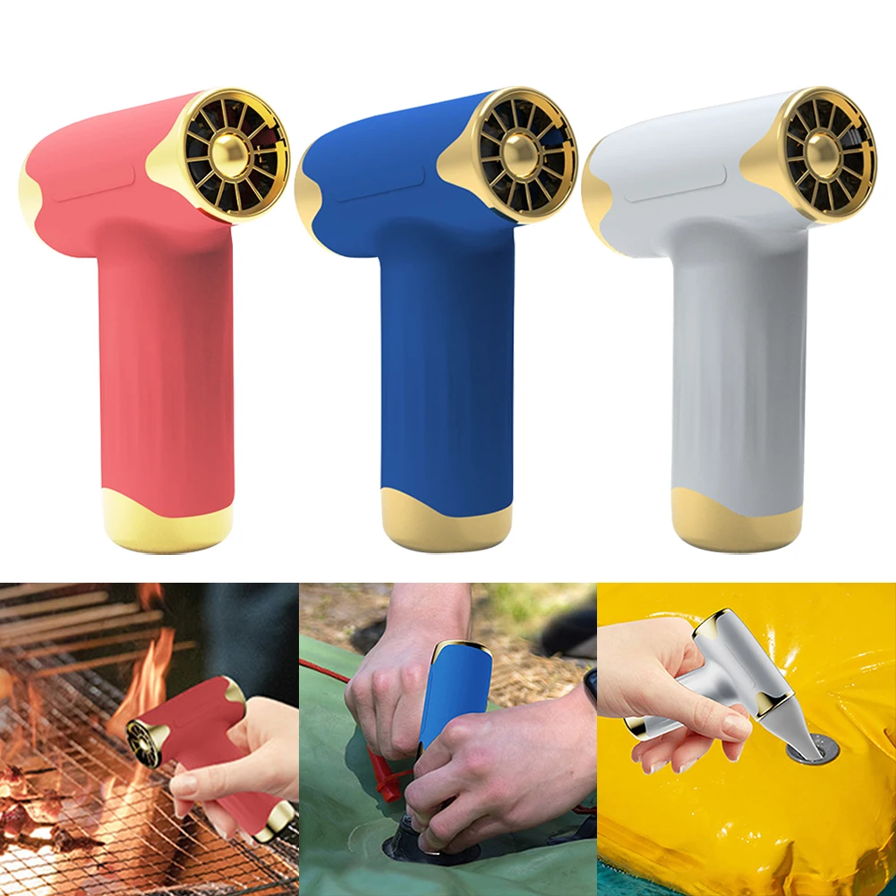 Rechargeable Mini Turbo Jet Fan Handheld Powerful Dust Blower Electric Air Blower Gun for Computer Keyboard Cleaning Hair Drying