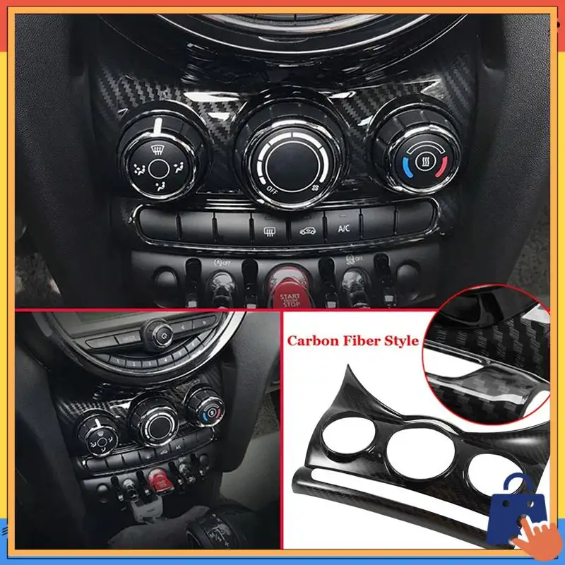 

Upgraded Car Center Console Trim Cover Dashboad Air Conditioning Knob Panel For BMW MINI Cooper F55 F56 Replacement Parts Carbon