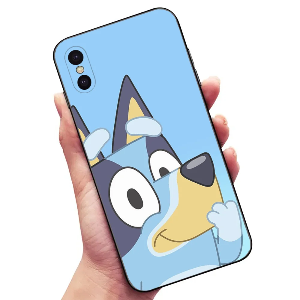 Cute B-Bluey-s D-Dog Cartoon Phone Case For Samsung S24,23,22,30,21,10,9,Ultra,Plus,Lite,FE,5G Black Soft Case