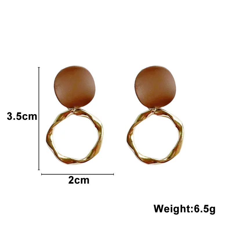 New Stylish Metal Dangle Earrings for Women Round Pendants Female Drop Earrings Sweet Girls Earrings brincos feminino