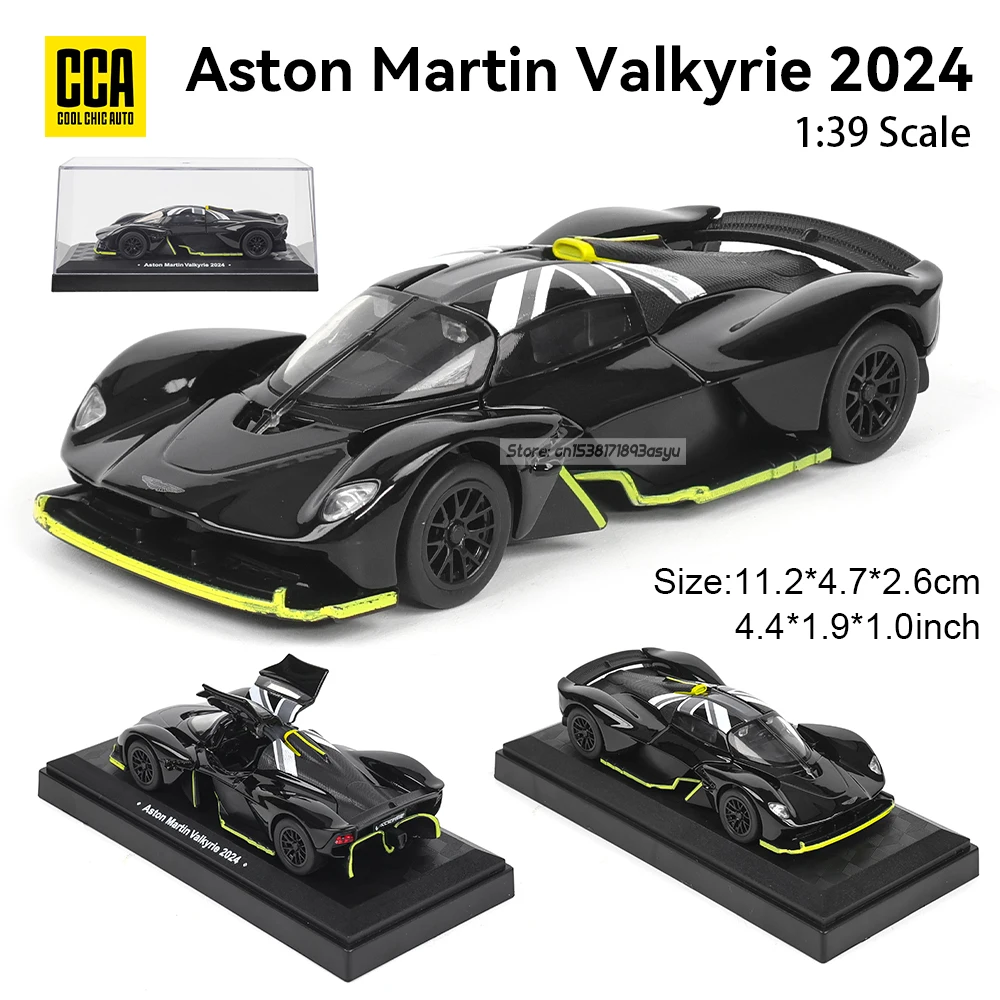 MSZ CCA 1:39 Valkyrie Aston Martin 2024 green+black Racing Alloy Model Toy Car Casting Pullback Function rubber tire