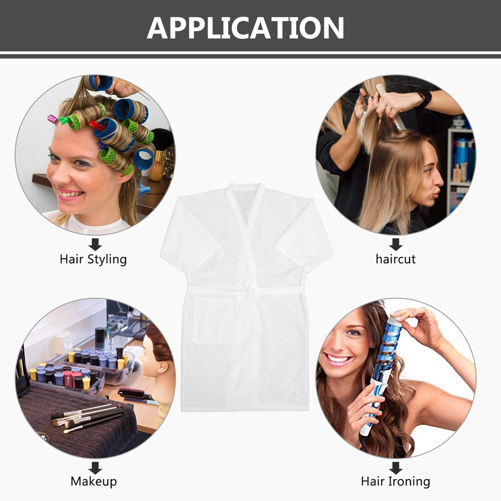 

Hairdresser Gown Robes White Dots Protective Barber Cape Hair Cutting Hair Salon Cape Dyeing Clothes Adult Stylish