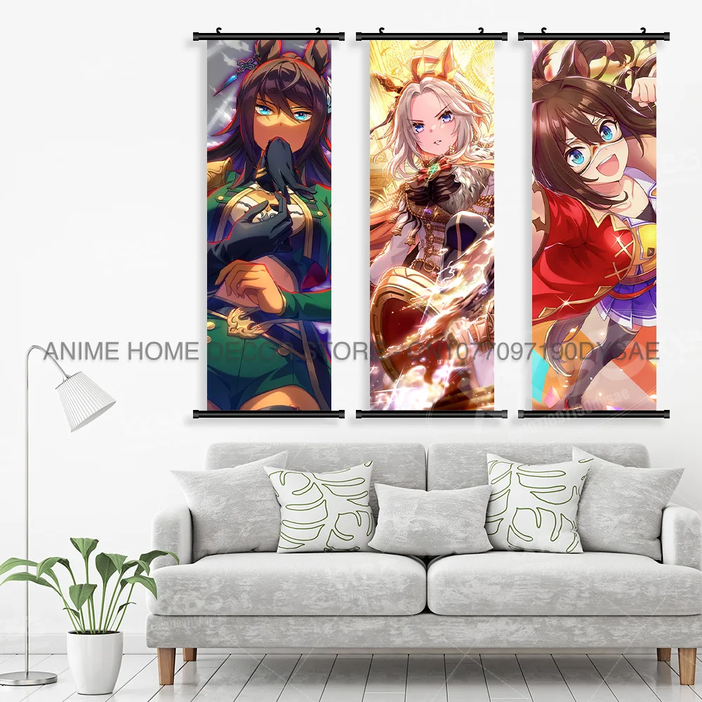Anime giapponesi Wall Art Canvas Scrolls Immagini Umamusume:Pretty Derby Stampa Poster Personaggio del gioco Decorazioni per la casa Appeso dipinto