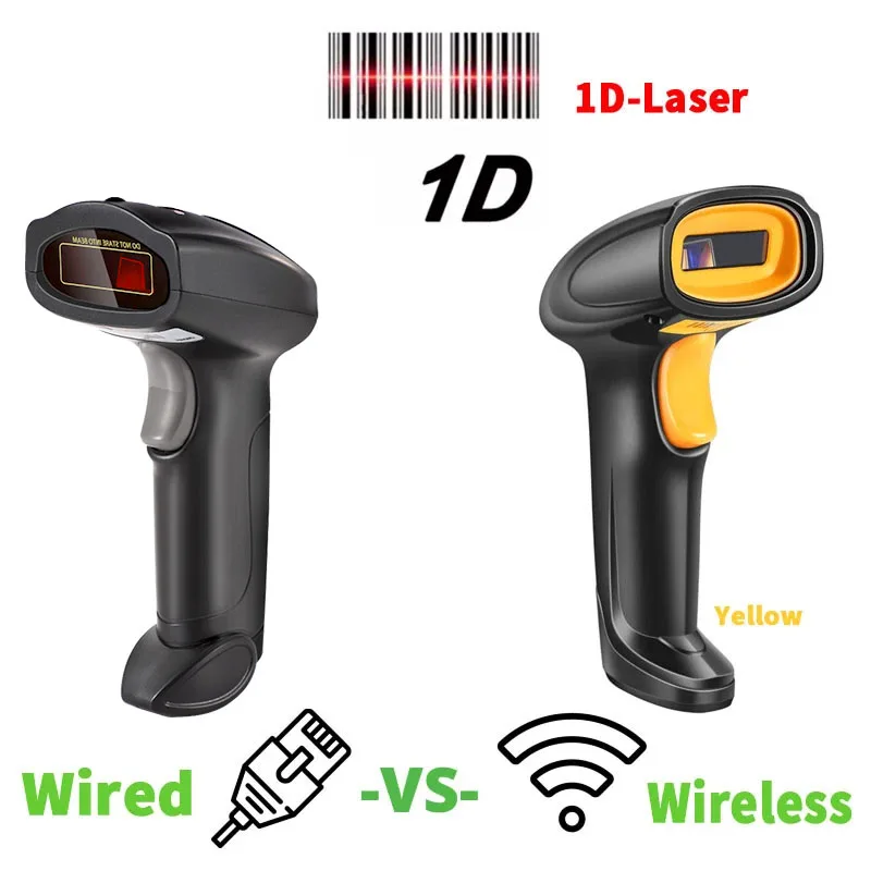 1D USB lazer barkod tarayıcı el barkod okuyucular tarama araçları cihazlar için mağaza süpermarket kütüphane depo