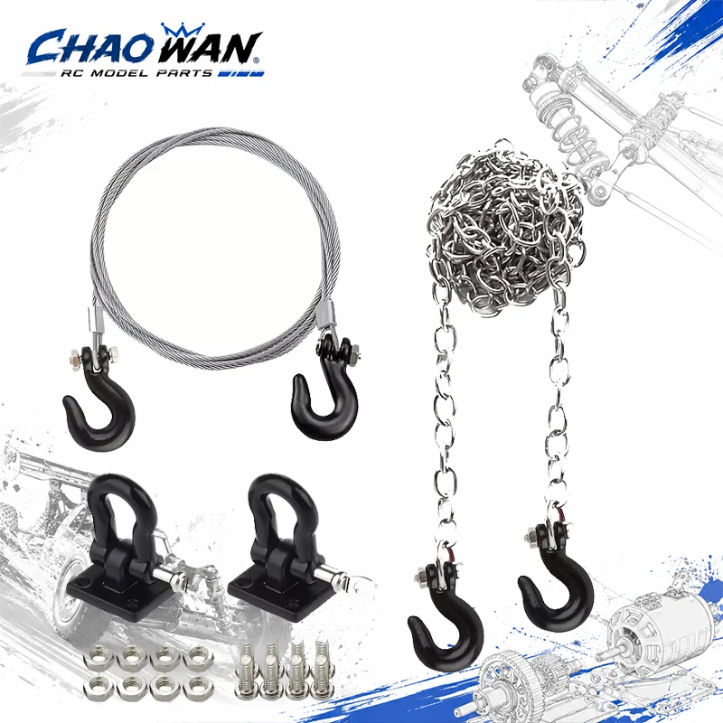 Heavy-Duty Metal Trailer Chain, RC Crawler Tow Chain for SCX10 TRX4 TRX6 D90 RC Climbing Car Decoration Upgrade Parts