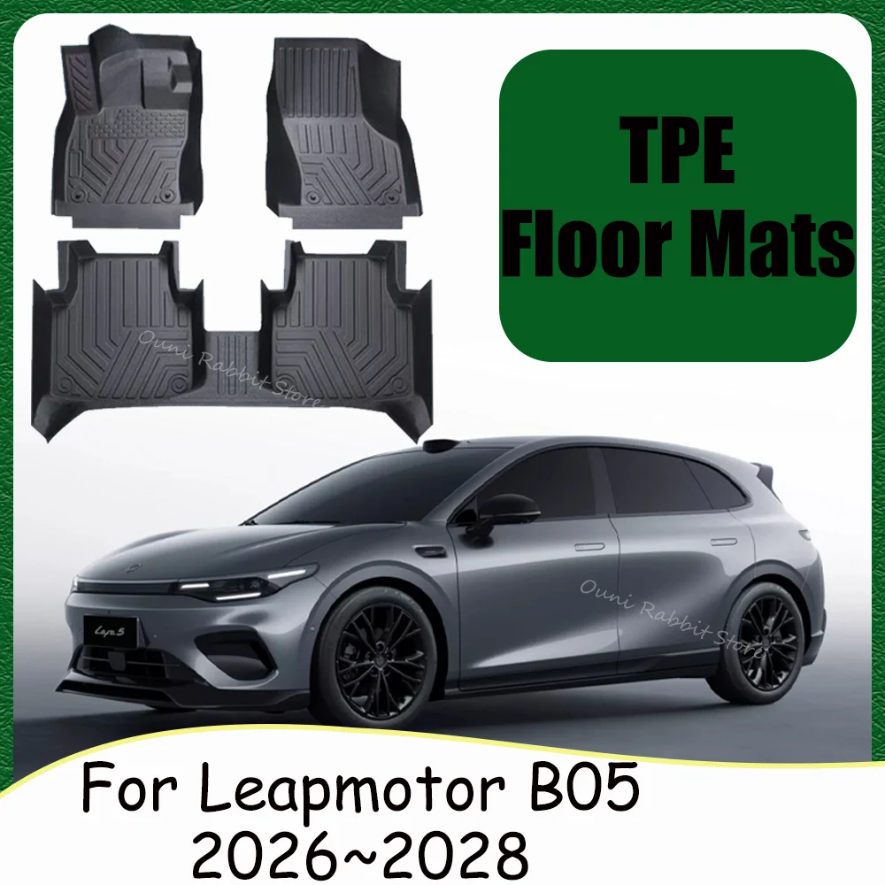 For Leapmotor B05 Lafa 5 2026~2028 2027 LHD Car TPE Floor Mats Scratch Resistant Carpets Pad Protection Interior Accessories