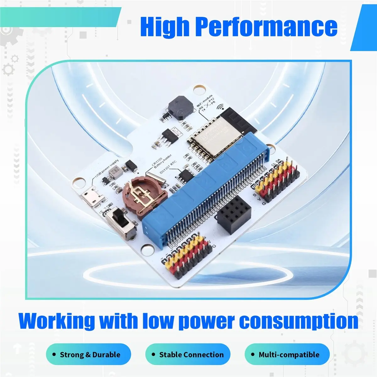 Y1242A*☀▃IOT:Bit WiFi Expansion Board for - for Makecode/MicroPython/JavaScript with WiFi/Buzzer/RTC Module