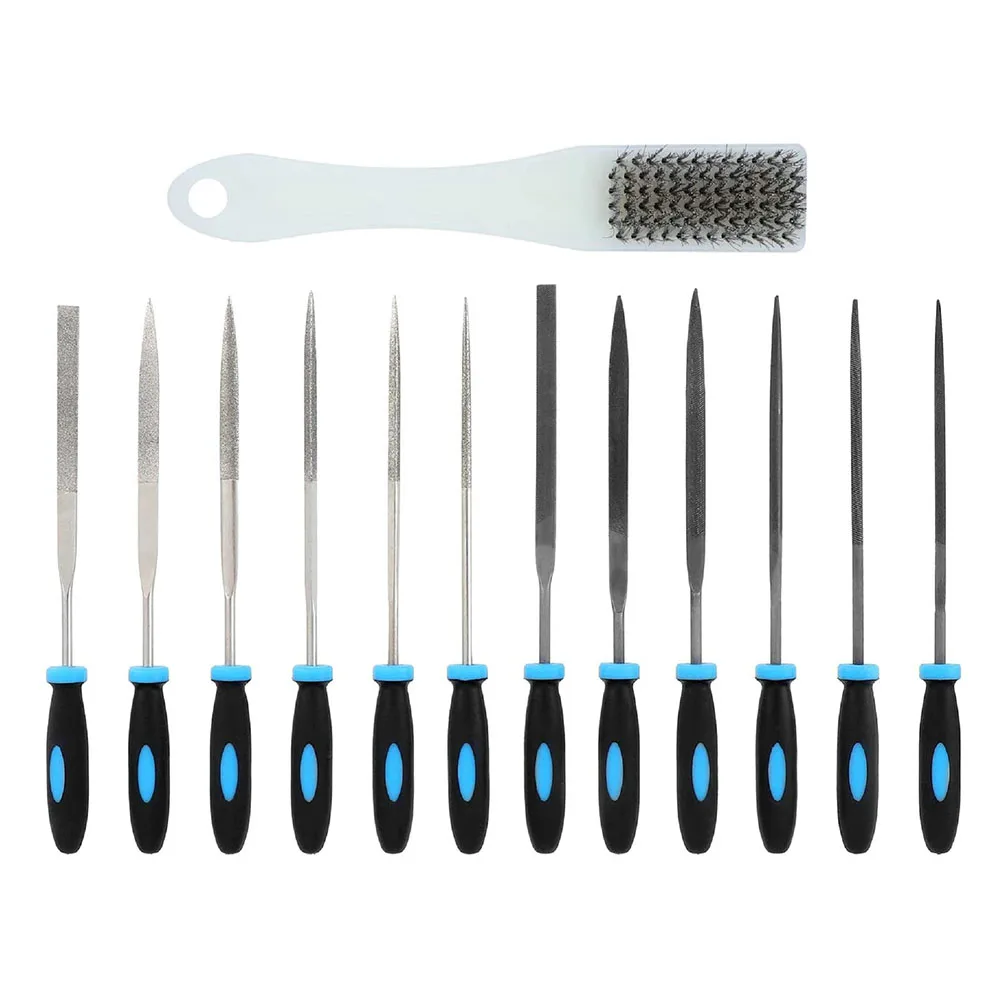 13PCS Carbon Steel Diamond File Set Steel Brush Storage Bag Set Mini Needle Handy Tools Ceramic Crafts DIY Wood Rasp File