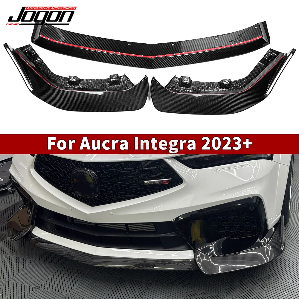 For Acura Integra Type S 2023 2024 2025 Real Carbon Fiber Front Bumper Body Kit Protection Spoiler Splitter Lip Car Exterior