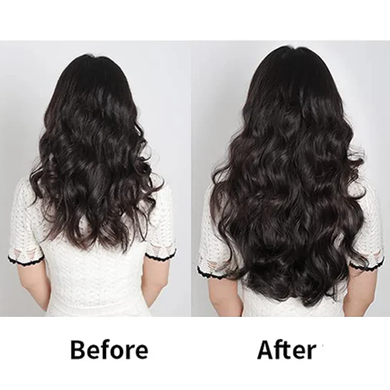 Synthetic Water Wave Clip In Hair Extensions 24 Inch 16 Clips Full Head Wig For Women Cosplay Mi-ku Inspired Daily Party Styling