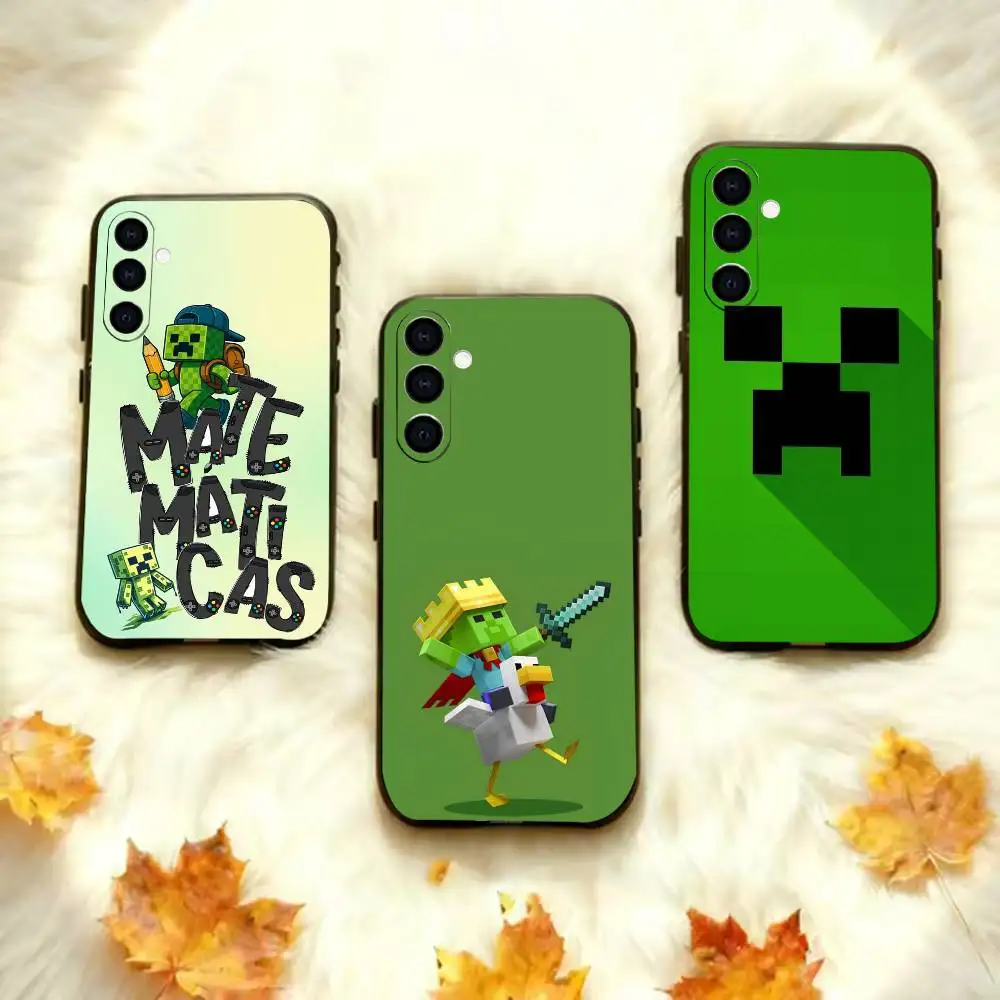 Y-Green P-Pixel M-Monster C-Creeper  Phone Case For Samsung Galaxy A20,A21s,A22,A31,A32,A52,A53,A72,73,A80 Soft Black Cover