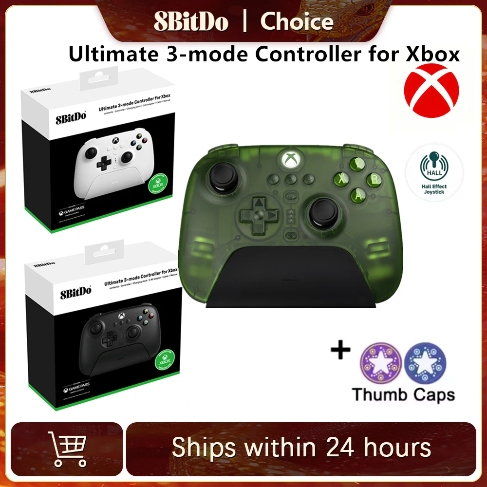 

Игровые контроллеры 8BitDo Bluetooth Ultimate с 3 режимами работы, совместимые с Xbox Series X | S, Xbox One, Windows, Apple и Android