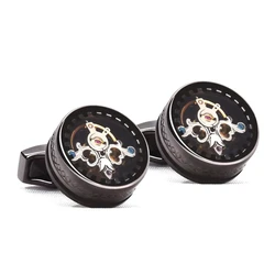 Tourbillon Cufflinks Luxury British French Men's Business Shirts Buttons Punk Mechanical Core Cuff Links Men Accessories Gifts