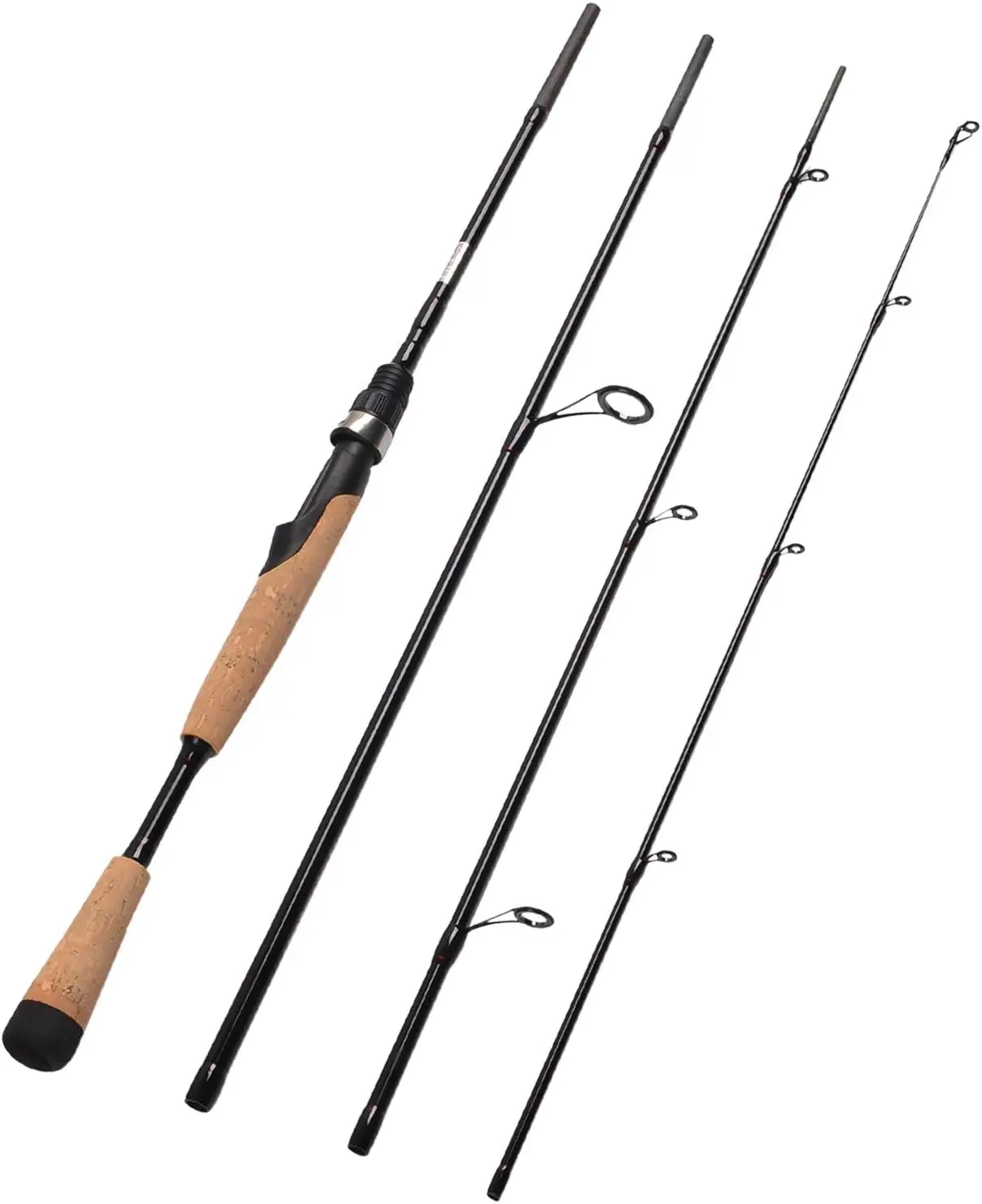 

4-Piece Travel Spinning Rod, Medium Power, Carbon Fiber, Portable Fishing Rod with Bag