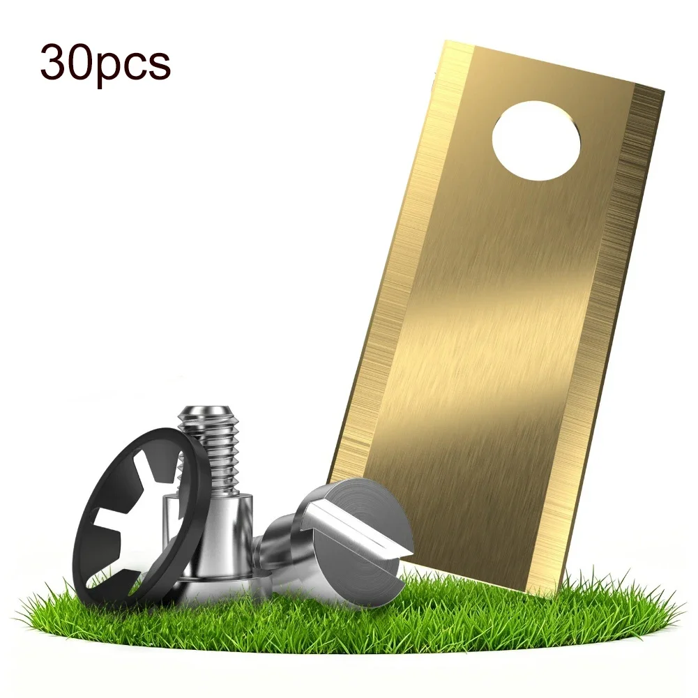 30 Titanium-Coated Double-Sided For Blades for StiFor Ga A-For Series and For G-For Series Robotic Lawn Mowers