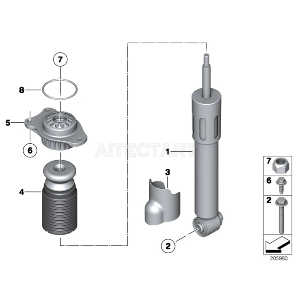 Rear Suspension Shock Absorber Bump Stop For BMW 5 Gran Turismo F07 / 5 Touring F11 33536781684 Brand New Repair Kit