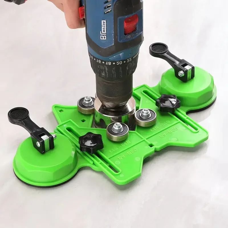 

Glass Tile Opening Locator Diamond Hole Saw Kit with Double Porcelain Suction Adjustable Guide Locator Cups Saw Cup
