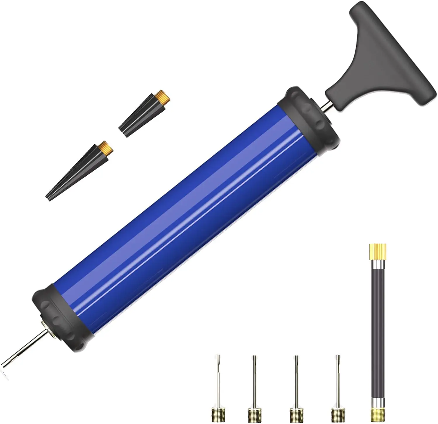 

Портативный насос для мячей с иглой, насадкой и шлангом для баскетбола, футбола, волейбола, регби и других видов спорта