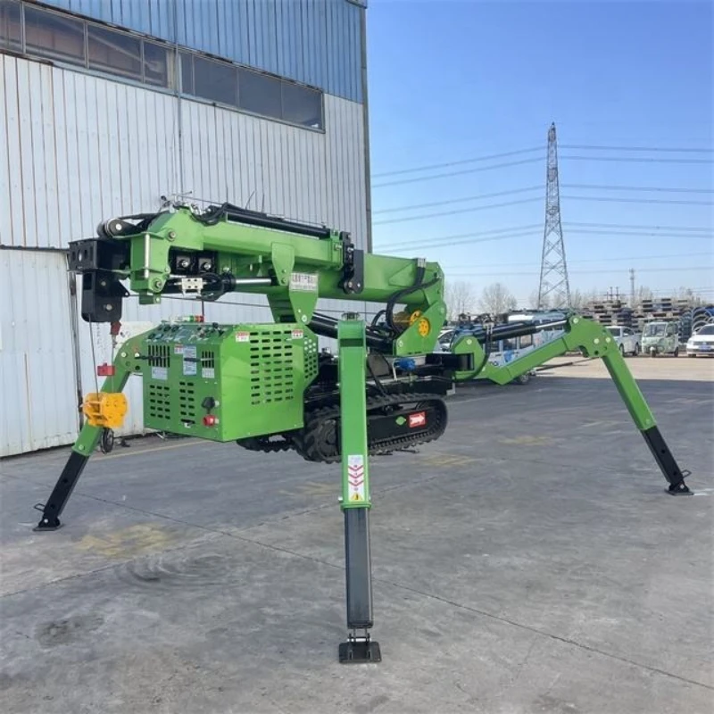 Mini Crawler Crane 1.5T to 10T Electric Diesel Power Remote Control Spider Crane For Narrow Space Residential House Repair