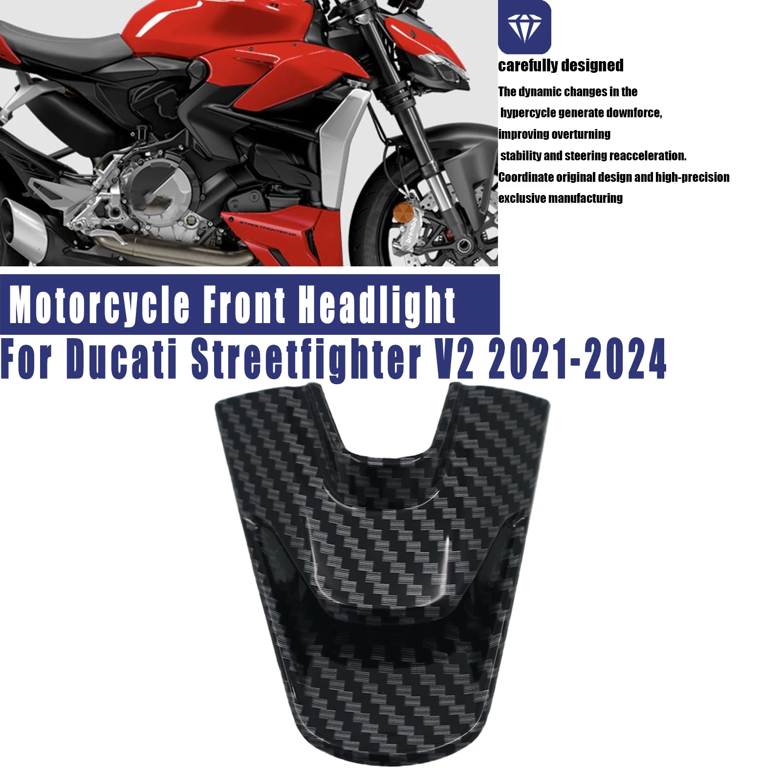 For Ducati Streetfighter V2 v2 2021 2023 2024 Motorcycle Accessories Front Headlight Middle Air Intake Inter Fairing