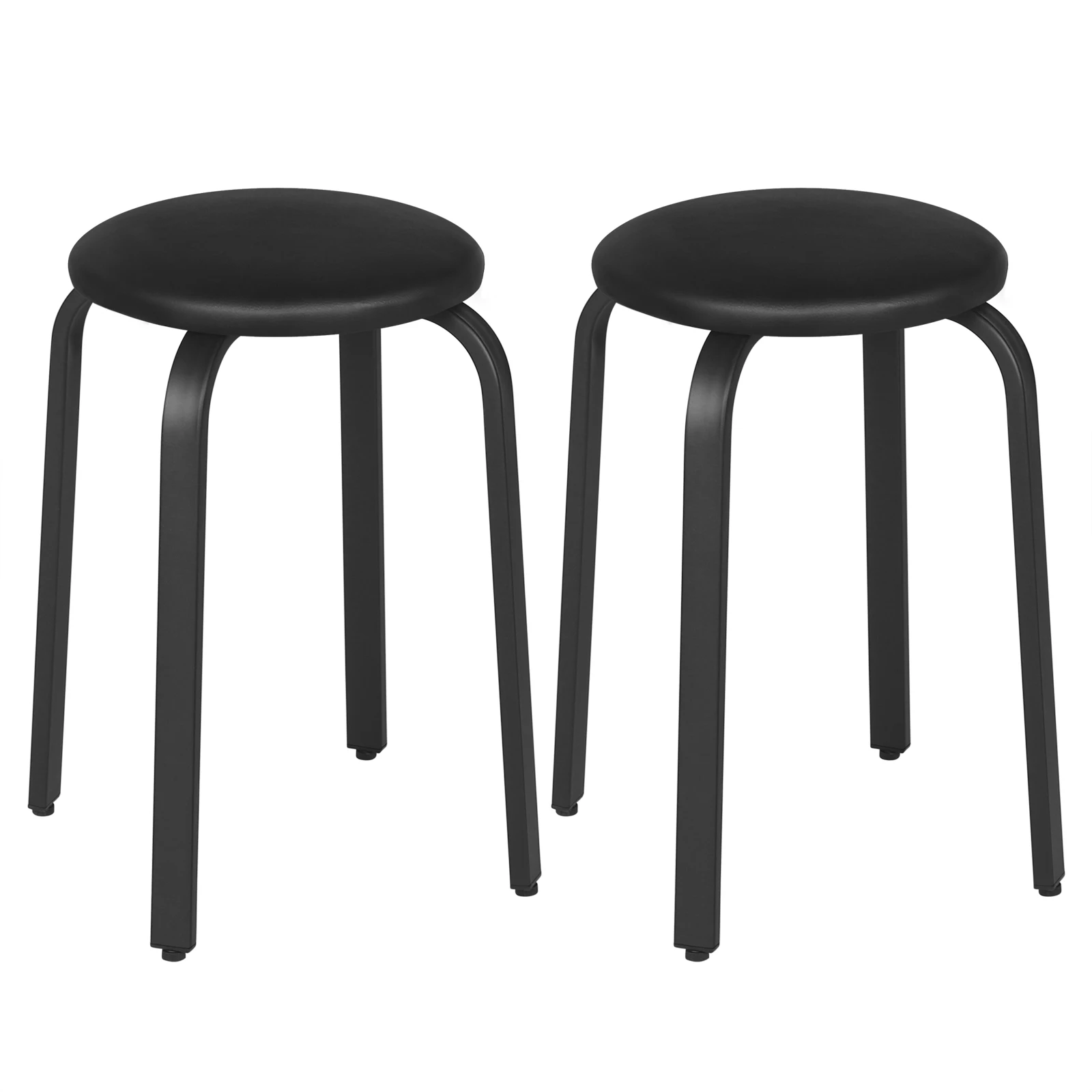 WOLTU 2 Stück/Set Esszimmerstühle, Kunstleder, Küchenstuhl, gepolsterter Sitz, Stapelstuhl, runder
