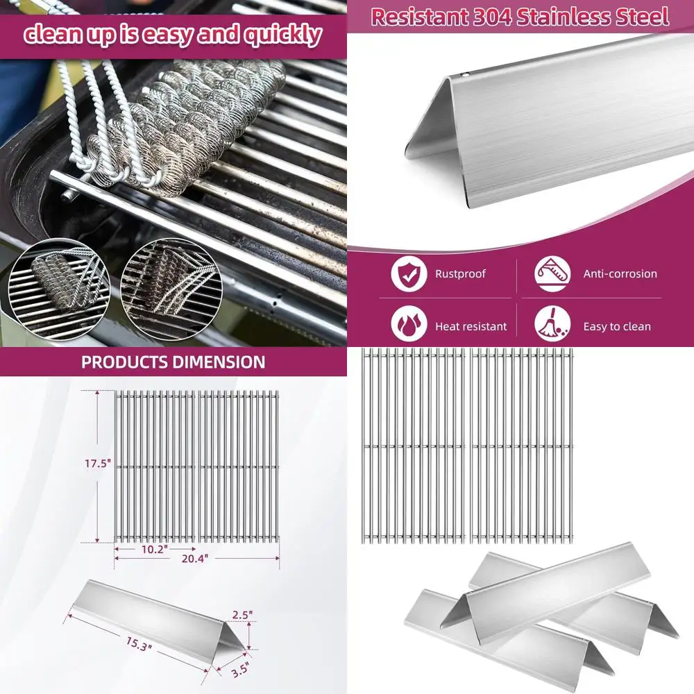 

Stainless Steel 7635 Flavorizer Bars for Weber 7637 Grills, Compatible with Spirit 200 Series Gas Grills