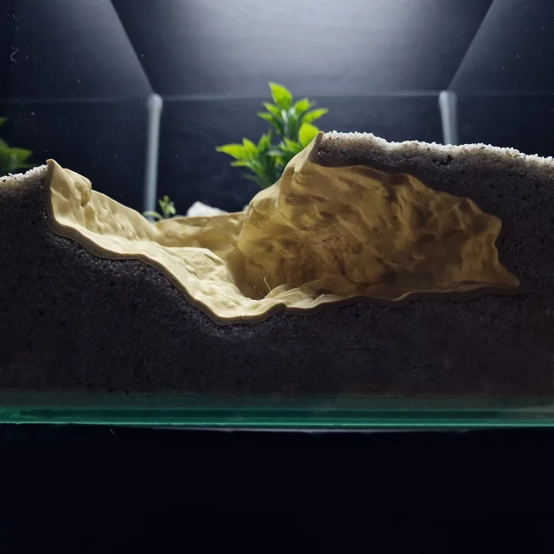 3D Printed High Sim Natural Rock Pet Hide - Safe Non-Toxic Shelter for Gecko/Fish/Shrimp | Aquarium Terrarium Decor