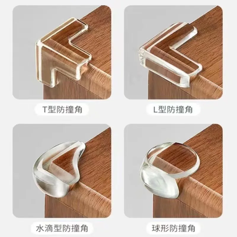 Transparent anti-scratch furniture safety silicone protective cover for table corners