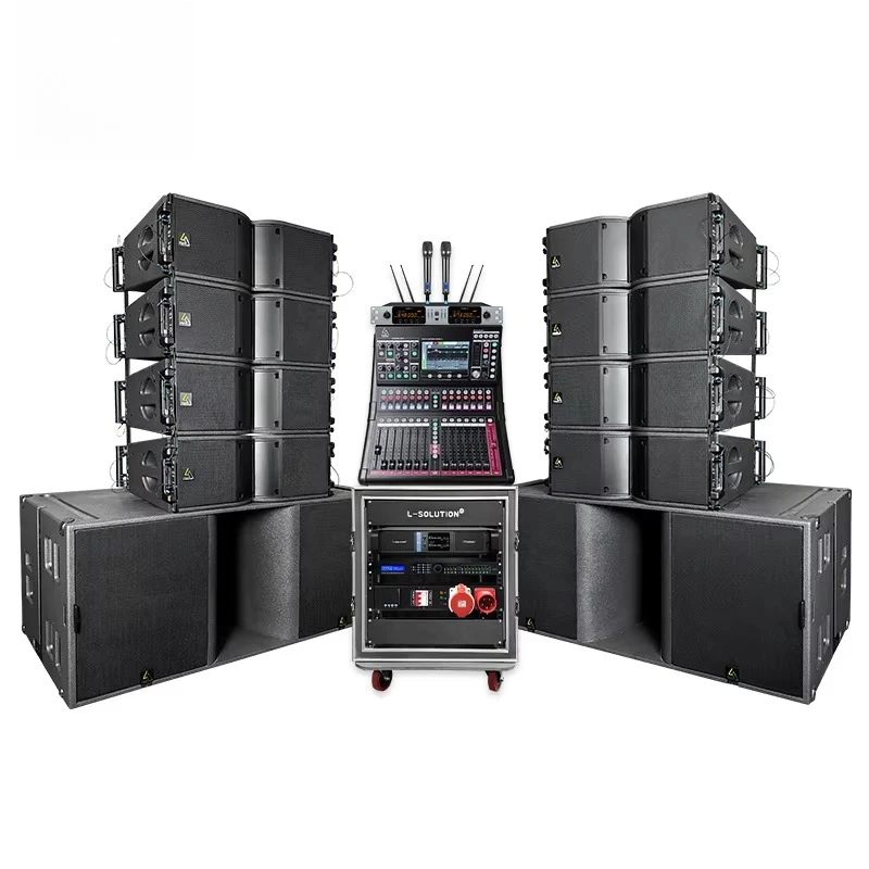 Hot Sale Dual 18 Inch Subwoofer Line Array Speakers System Power Amplifier Professional Stage Music Dj Speaker Set System