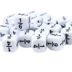 10 Pcs/set 16*16mm Fraction Dice White Fractional Number Dices Montessori Educational Kids Math Toys for Children Games Toys