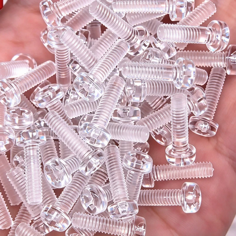 20Pcs/50Pcs/100Pcs Transparent PC Plastic Phillips Pan Head Screws Bolt Hex Nuts Insulated Fastener M2 M2.5 M3 M4 M5 M6
