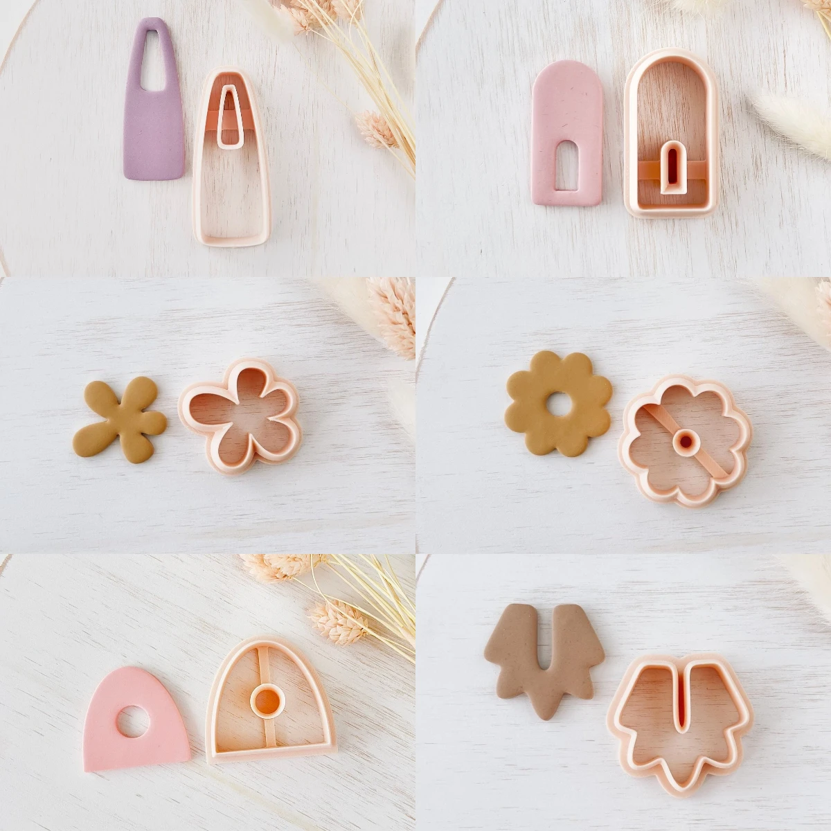 

Basic Shape Flower Geometric Figure Polymer Clay Earring Cutter Dangle Clay Cutting Mold Abstract Shape Cay Cutter DIY Hand Tool