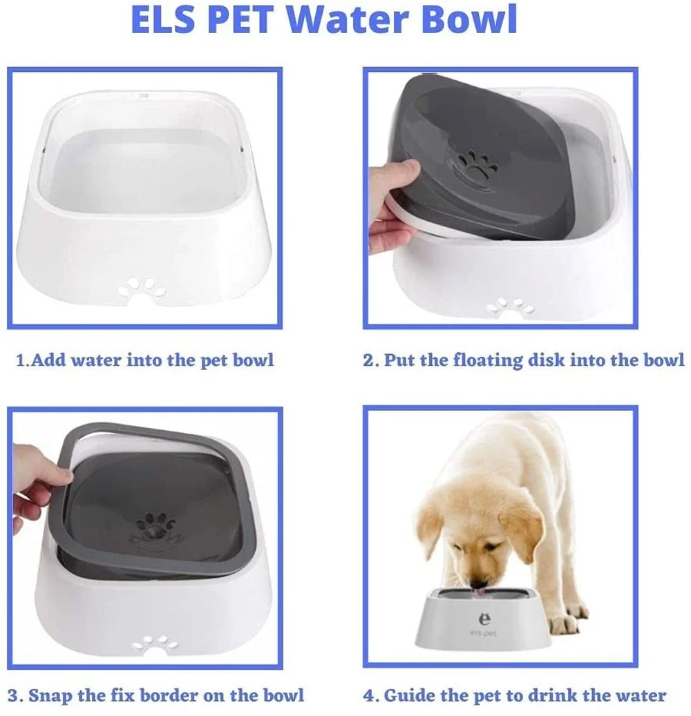 Dog Water Bowl Dispenser No Spill Slow Water Feeder Dripless Automatic Anti-Splash Vehicle Carried Travel Pet Bowls for Dogs Cat