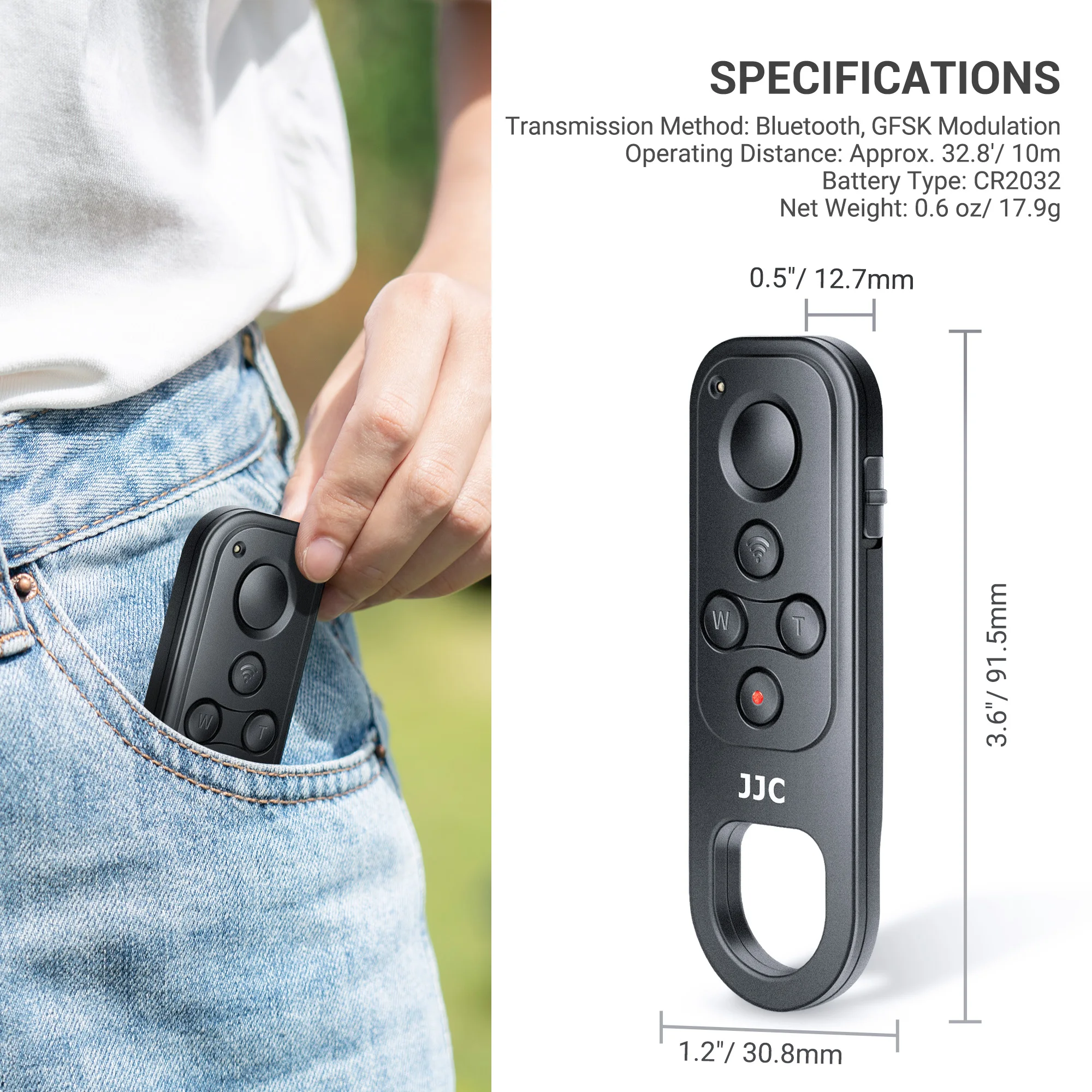 JJC Wireless Bluetooth Remote Control For Fujifilm X100VI ,X-S20, X-H2S, X-T50, X-T5, X-T4, X-T3, X-T30 II, X-T30, X-S10 cameras