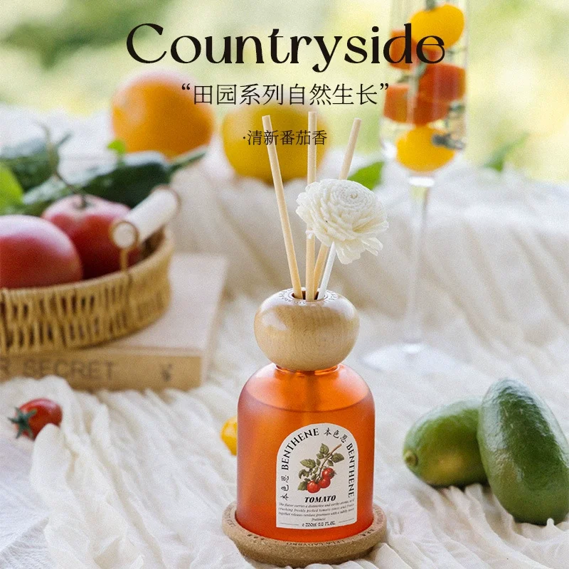 200ml Garden Tomato Reed Diffuser Oils, Fruit Perfumn Fresh Room/Office/Home Fragrance Air Freshener Long-lasting Gift