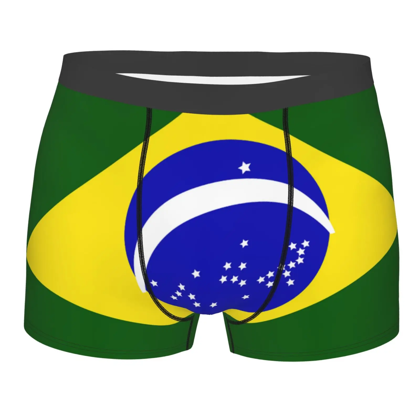 Flag of Brazil Pattern Men's Underwear Healthy Soft Comfortable High-Quality Men's Briefs Stylish Trendy Casual Sports Panties