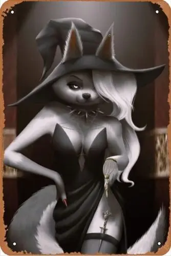 Witch Loona Furry And Anthro Metal Poster Tin Sign Art Home Shop Wall Decor