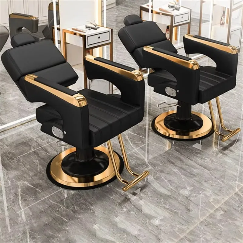 

New Hair Barbershop Salon Perm Hair Chair Salon Barber Chair Adjustable Rotary Lift Half Chaise Chair Cross Border Home