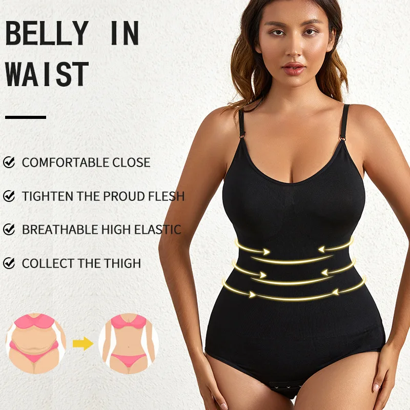 Solid Bodysuit Shapewear Body Shaper WomenTummy Shapping Top Thigh Slimmer Waist Trainer Reductive Slimming Underwear