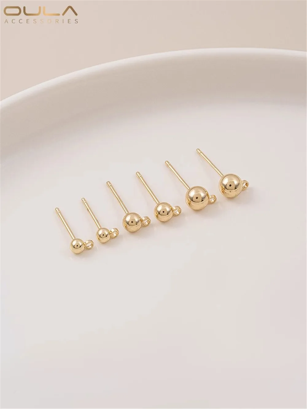 

14K Gold Bag Ball Needle Beanie Earrings with Hanging Ring Bead Needle with Hanging Ring Diy Handmade Headpiece Earring Material