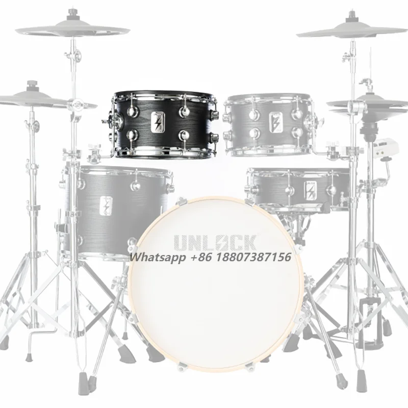 Professional 12*7Inch Black Tom Drum Kit with Unique Diverse Timbre Mesh Head Percussion Instrument Drum Trigger