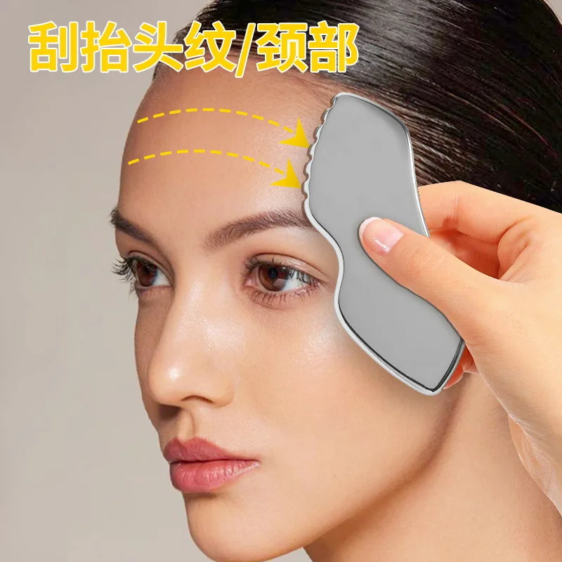 Zestaw do masażu Gua Sha ze stali nierdzewnej, narzędzie do masażu twarzy, ujędrniania skóry, pielęgnacji skóry, drenażu limfatycznego, redukcji zmarszczek i relaksacji.