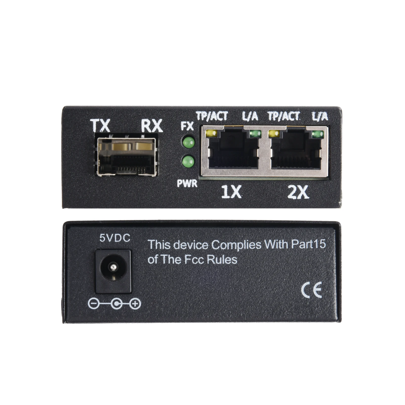 Conversor dos meios do sfp do gigabit 1 sfp ao transceptor 2 rj45, 10/100/1000m, interruptor da fibra ótica com o módulo 3km/20km lc/sc sfp