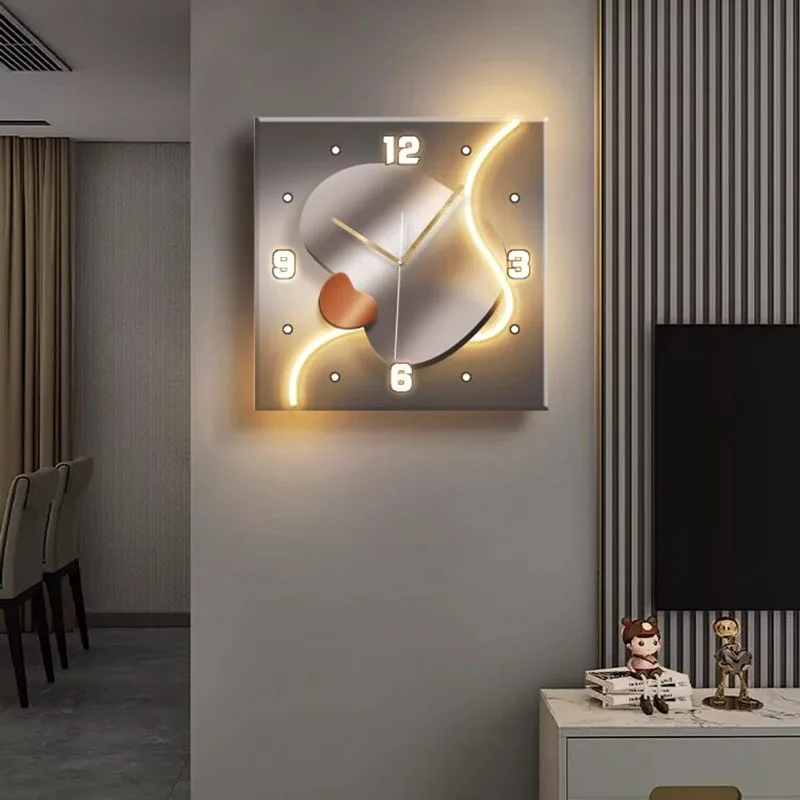 

Design Minimalist Wall Watch Aesthetic Creative Fashion Cartoon Clock Wall Led Restaurant Horloge Murale Living Room Decoration
