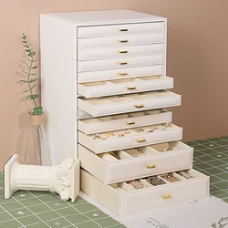 A PU Large Capacity Jewelry Storage Box Accessory Organizer Case 12 Drawers Necklaces Rings Earrings Bracelest Watch Display