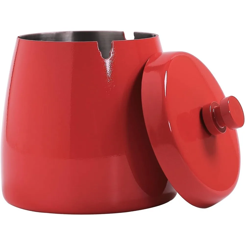 

Extra Large Ashtray with Lid for Cigarette, Stainless Steel Smokeless Odorless Windproof Ash tray for Home Office Tabletop Outsi