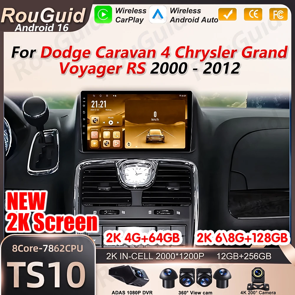 

Android 16 Car Radio For Chrysler Grand Voyager 5 2011 2012 2013 - 2017 GPS Navigation BT Head Unit Video Multimedia Player RSD