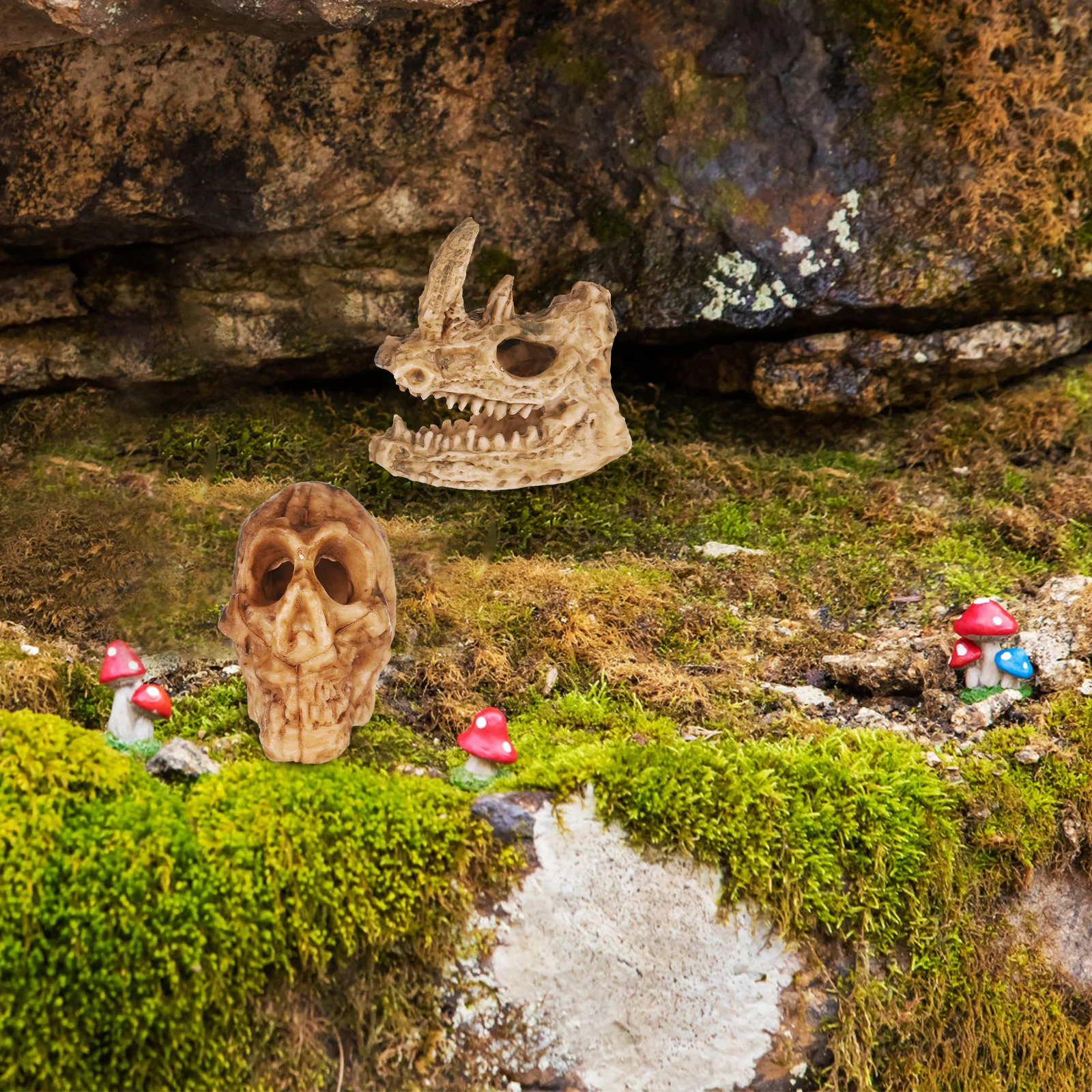 

6Pcs Plastic Animal Skull Decoration Realistic Miniature Skulls Aquarium Ornament Desktop Home Decor Micro Landscape Craft