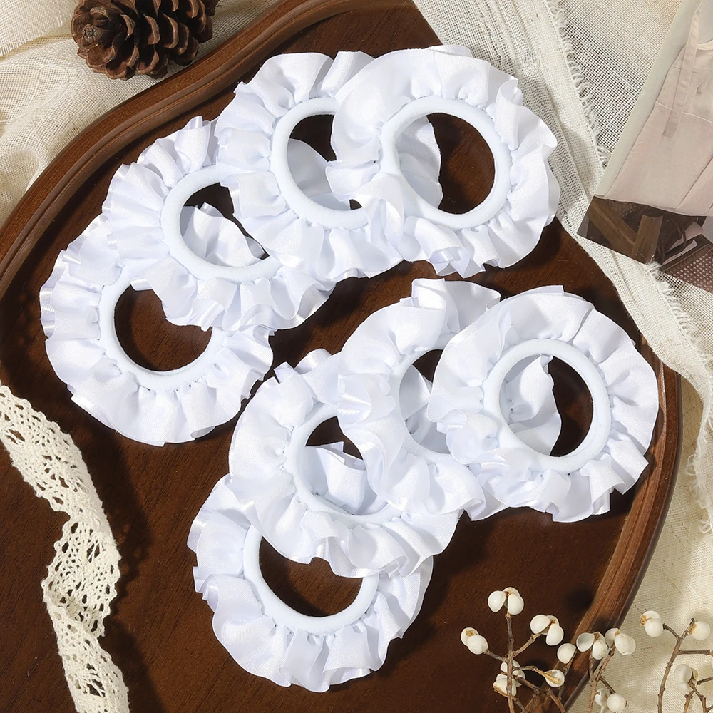8 Stück/Set gewebtes Stirnband ohne Beschädigung, elastischer Pferdeschwanz-Fixierer, geeignet für Mädchen und Frauen, für den täglichen Gebrauch, Haarringe, Accessoires – Detail 15
